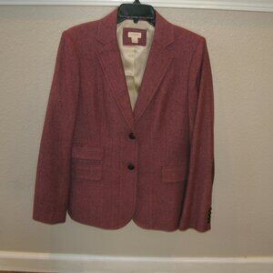 J.Crew Maroon Blazer/Jacket in Herringbone Size 12  (Nice)